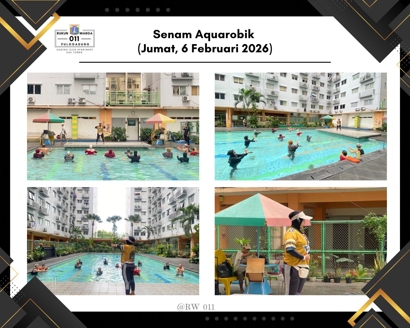 Senam Aquarobic di kolam apartemen Gading Icon