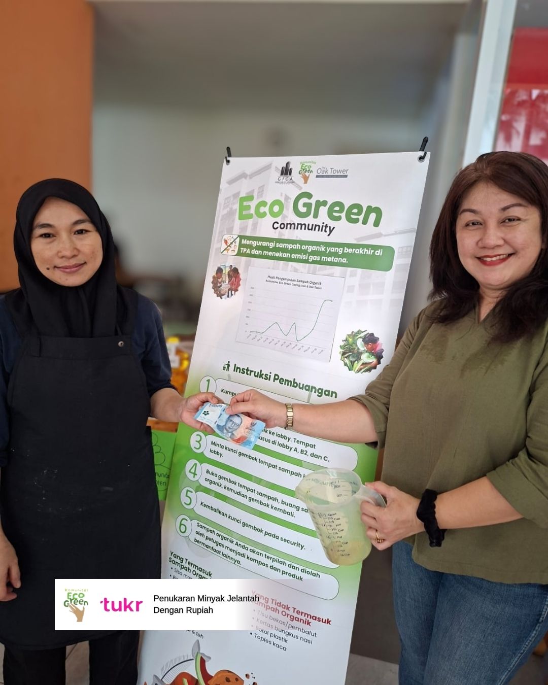 Komunitas Eco Green mengadakan penukaran minyak jelantah bersama tukr.id pada peringatan HUT Kemerdekaan ke-81 RI
