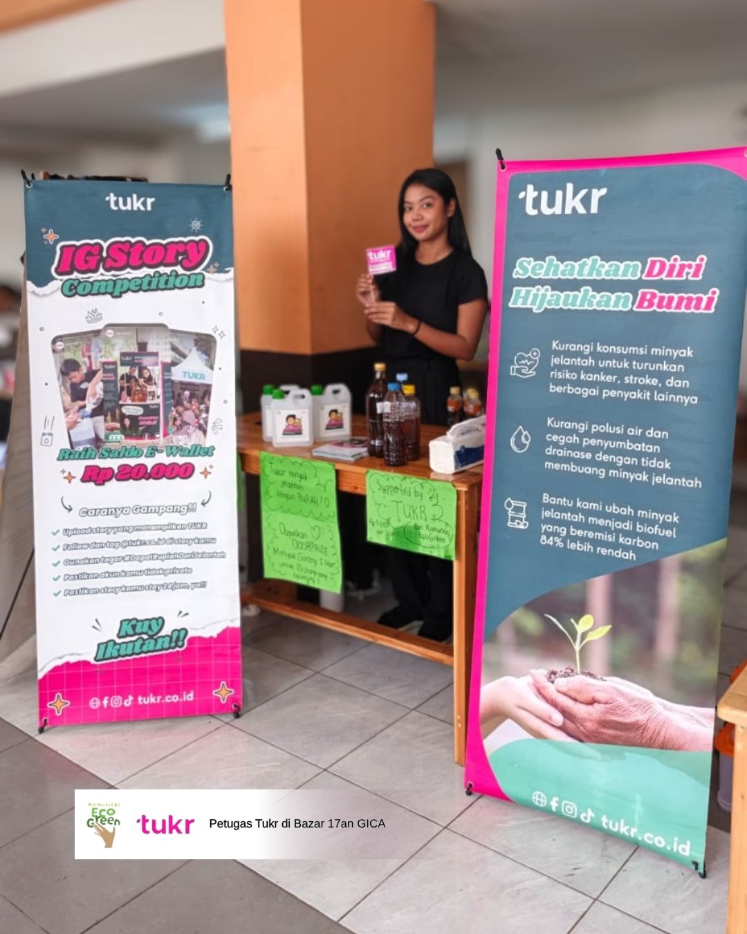 Komunitas Eco Green mengadakan penukaran minyak jelantah bersama tukr.id pada peringatan HUT Kemerdekaan ke-81 RI