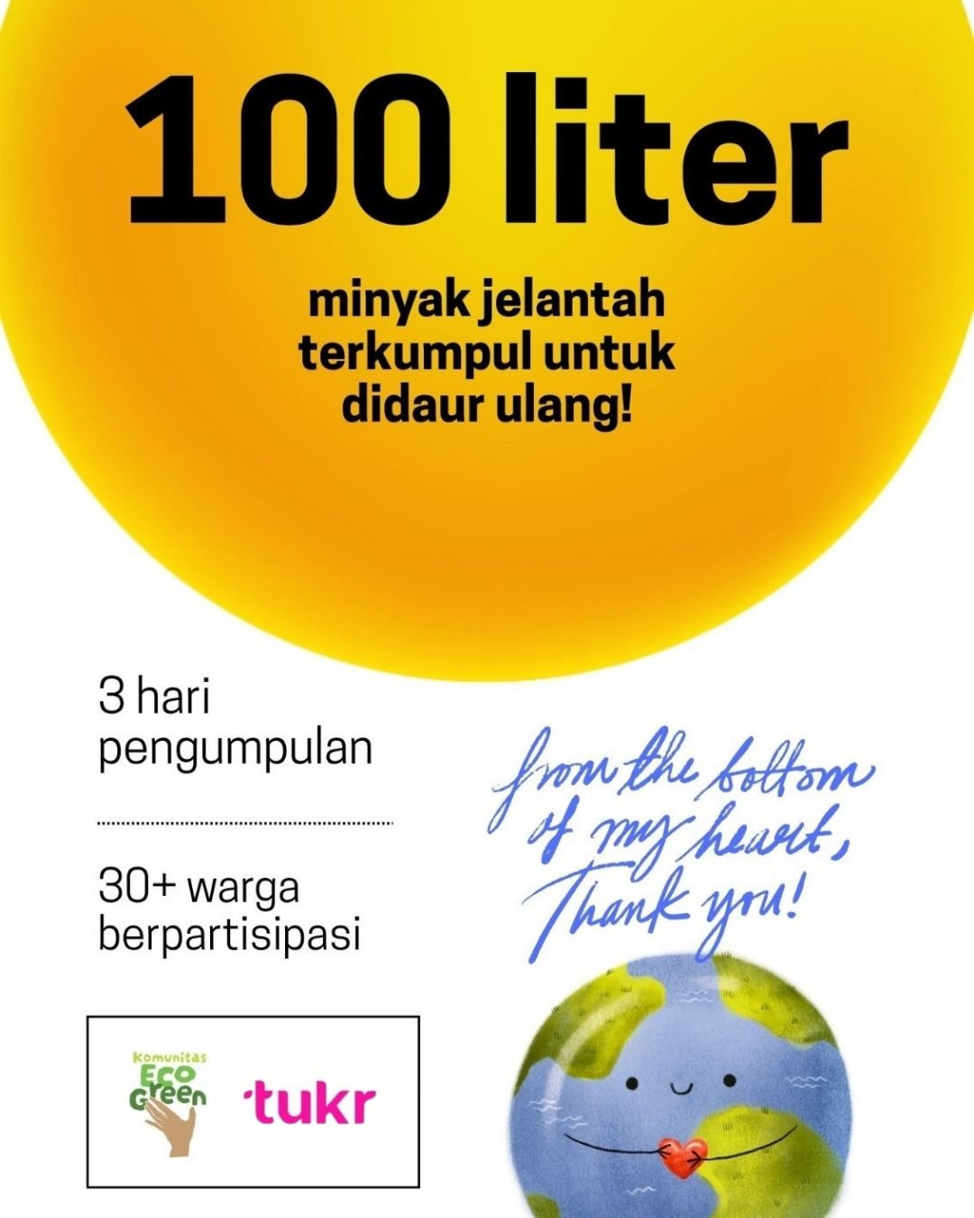 Komunitas Eco Green mengadakan penukaran minyak jelantah bersama tukr.id pada peringatan HUT Kemerdekaan ke-81 RI